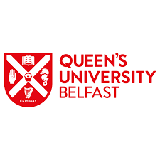 The logo of Queen's University Belfast. It is a red shield with a white cross.